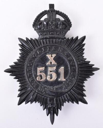 Metropolitan Police Helmet Plate &rsquo;X&rsquo; Division&rsquo; Willesden Kings crown