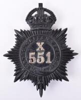 Metropolitan Police Helmet Plate ’X’ Division’ Willesden Kings crown