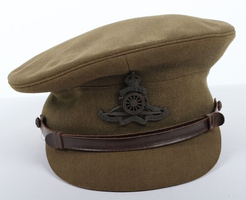 WW2 British Officers Service Dress Peaked Cap, Royal Artillery.