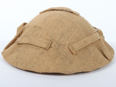 WW2 British Civil Defence Mk.II Steel Helmet with 1942 Dated Hessian Cover.