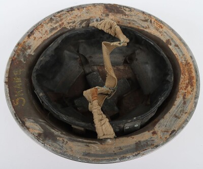 WW2 British Royal Artillery, North African/Italian Campaign Mk.II Steel Combat Helmet, Attributed. - 9