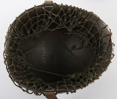 WW2 US M1 Steel Combat Helmet and Liner. - 9