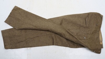 WW2 British, Indian Army Serge Battle Dress Trousers in 1940 Pattern. - 4