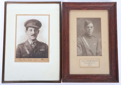 Framed Photograph of 2nd Lieutenant Victor Bracey Royal Flying Corps, Killed 23rd September 1917,