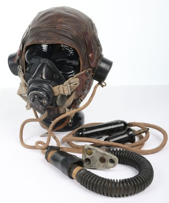 WW2 RAF 1st Pattern C-Type Flying Helmet & E* Oxygen Mask.