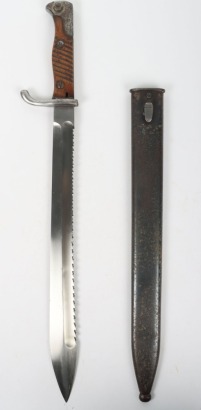 WW1 German G98 Saw Back Pioneer Bayonet.