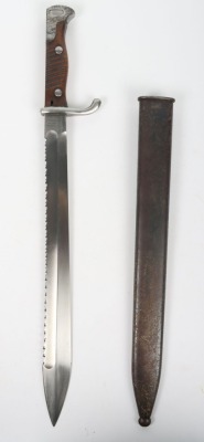 WW1 German G98 Saw Back Pioneer Bayonet. - 2