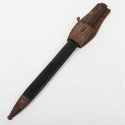 WW1 German G98 Saw Back Pioneers Bayonet in Leather Scabbard.