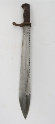 WW1 German G98 Saw Back Pioneers Bayonet in Leather Scabbard. - 10