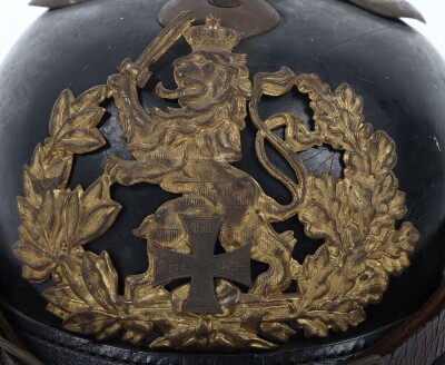 Rare Imperial German Hesse Reserve Other Ranks Pickelhaube, - 3