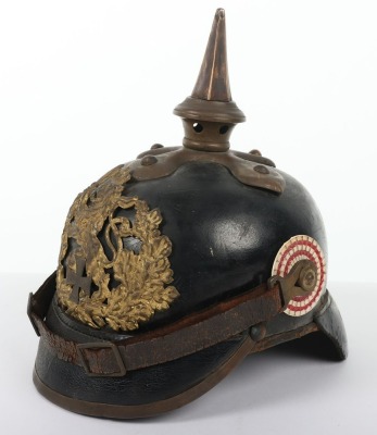 Rare Imperial German Hesse Reserve Other Ranks Pickelhaube, - 4