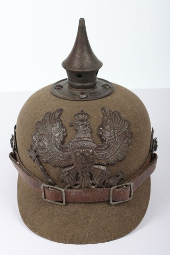 WW1 Imperial German Prussian Felt Ersatz Pickelhaube.