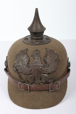WW1 Imperial German Prussian Felt Ersatz Pickelhaube.