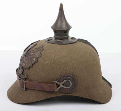 WW1 Imperial German Prussian Felt Ersatz Pickelhaube. - 4