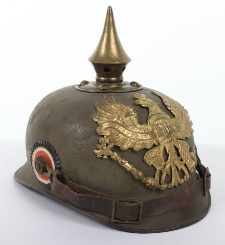 Rare WW1 German Prussian Spun Steel Ersatz Pickelhaube