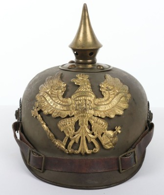 Rare WW1 German Prussian Spun Steel Ersatz Pickelhaube - 2