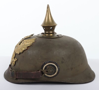 Rare WW1 German Prussian Spun Steel Ersatz Pickelhaube - 5