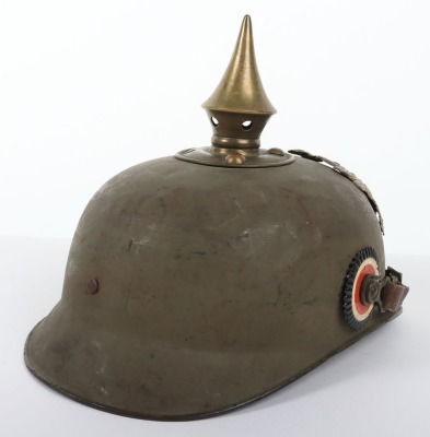 Rare WW1 German Prussian Spun Steel Ersatz Pickelhaube - 8
