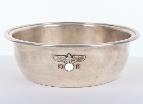 Third Reich Deutsche Reichsbahn Alpaka Silverware Large Bowl from Hermann Goring&rsquo;s Dining Wagon 10-241, Part of Sonderzug Asien