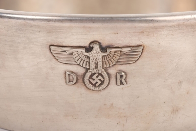 Third Reich Deutsche Reichsbahn Alpaka Silverware Large Bowl from Hermann Goring&rsquo;s Dining Wagon 10-241, Part of Sonderzug Asien - 3