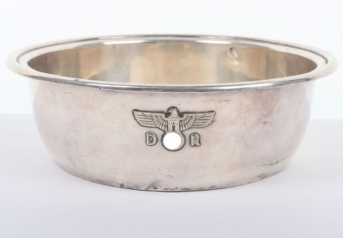 Third Reich Deutsche Reichsbahn Alpaka Silverware Large Bowl from Hermann Goring Dining Wagon 10 241, Part of Sonderzug Asien