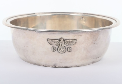 Third Reich Deutsche Reichsbahn Alpaka Silverware Large Bowl from Hermann Goring Dining Wagon 10 241, Part of Sonderzug Asien - 2
