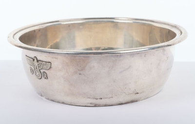 Third Reich Deutsche Reichsbahn Alpaka Silverware Large Bowl from Hermann Goring Dining Wagon 10 241, Part of Sonderzug Asien - 4