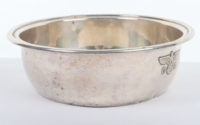 Third Reich Deutsche Reichsbahn Alpaka Silverware Large Bowl from Hermann Goring Dining Wagon 10 241, Part of Sonderzug Asien - 5