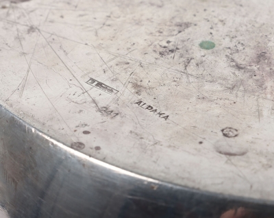 Third Reich Deutsche Reichsbahn Alpaka Silverware Large Bowl from Hermann Goring Dining Wagon 10 241, Part of Sonderzug Asien - 9