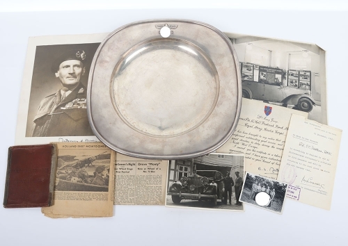 Third Reich Deutsche Reichsbahn Alpaka Silverware, Large Dining / Serving Plate from Hermann Goring Dining Wagon 10 241, Part of Sonderzug Asien