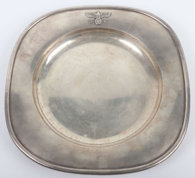 Third Reich Deutsche Reichsbahn Alpaka Silverware, Large Dining / Serving Plate from Hermann Goring Dining Wagon 10 241, Part of Sonderzug Asien - 3