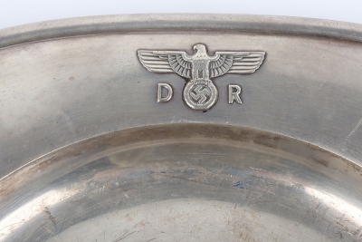 Third Reich Deutsche Reichsbahn Alpaka Silverware, Large Dining / Serving Plate from Hermann Goring Dining Wagon 10 241, Part of Sonderzug Asien - 4