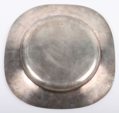 Third Reich Deutsche Reichsbahn Alpaka Silverware, Large Dining / Serving Plate from Hermann Goring Dining Wagon 10 241, Part of Sonderzug Asien - 5