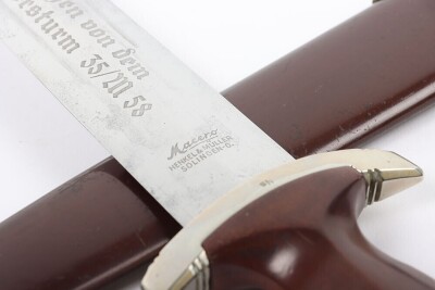 Third Reich SA (Sturmabteilung) Dagger with Unit Engraved Blade, - 15