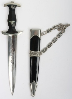 Third Reich SS (Schutzstaffel) Officers Chained Dress Dagger - 2