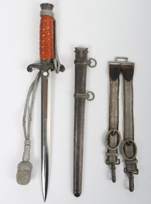 WW2 German Army (Heer) Officers Dress Dagger with Straps and Knot