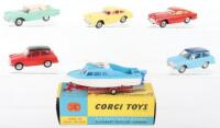Boxed Corgi Toys 104 Dolphin 20 Cruiser on Wincheon Trailer