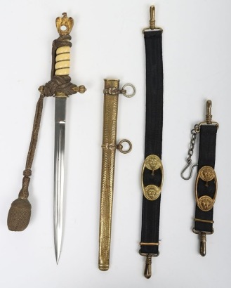 Third Reich Naval Officers Dagger by Alexander Coppel, Solingen, with Hanging Straps,