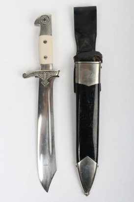 Third Reich TENO (Technische Nothilfe) Enlisted Mans Dress Dagger with Leather Hanger by Carl Eickhorn, Solingen