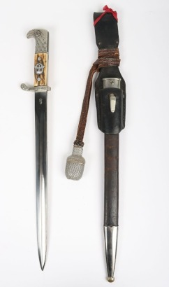 WW2 German Police Bayonet with Frog and Knot by WKC, Solingen,