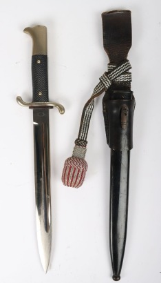 Third Reich Fire Police Dress Bayonet with Frog and Knot by Gustav Haker, Solingen