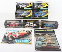 Seven boxed Scalextric racing cars