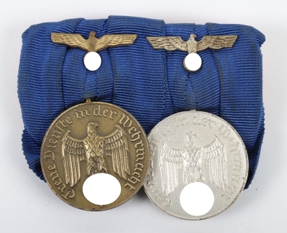 WW2 German Army (Heer) Court Mounted Long Service Medal Pair