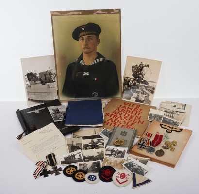 Kriegsmarine U-Boat Grouping to K. Russmann, Sailor of the U-110 as part of the 2. U-Flotille, Attacked and Captured in the Atlantic by HMS Bulldog on 9th May 1941, Resulting in Capturing of the German Enigma Machine and Code Book