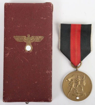 Third Reich 1st October 1938 annexation medal with box of issue