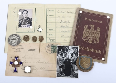 Small Grouping of Third Reich Stickpins and Paperwork