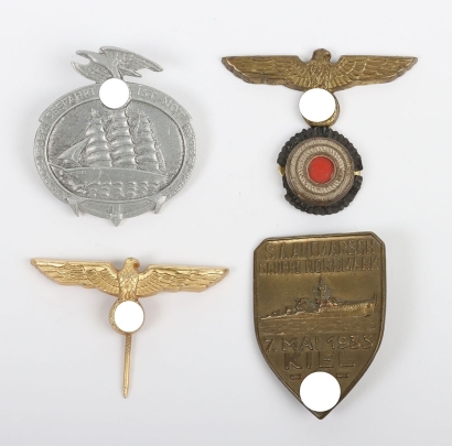 Grouping of WW2 German Navy (Kriegsmarine) Pins and Tinnies