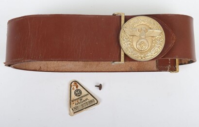 Third Reich NSDAP Political Leaders Leather Belt and Buckle