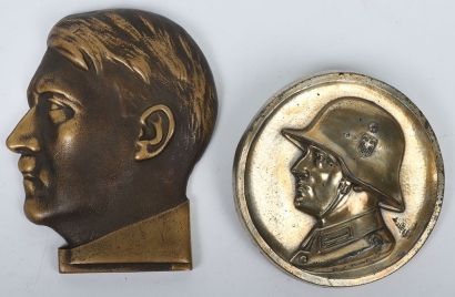 2x Third Reich Period Bronze Wall Plaque Ornaments