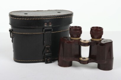 Rare WW2 German Bakelite 6x30 Binoculars in Leather Case.